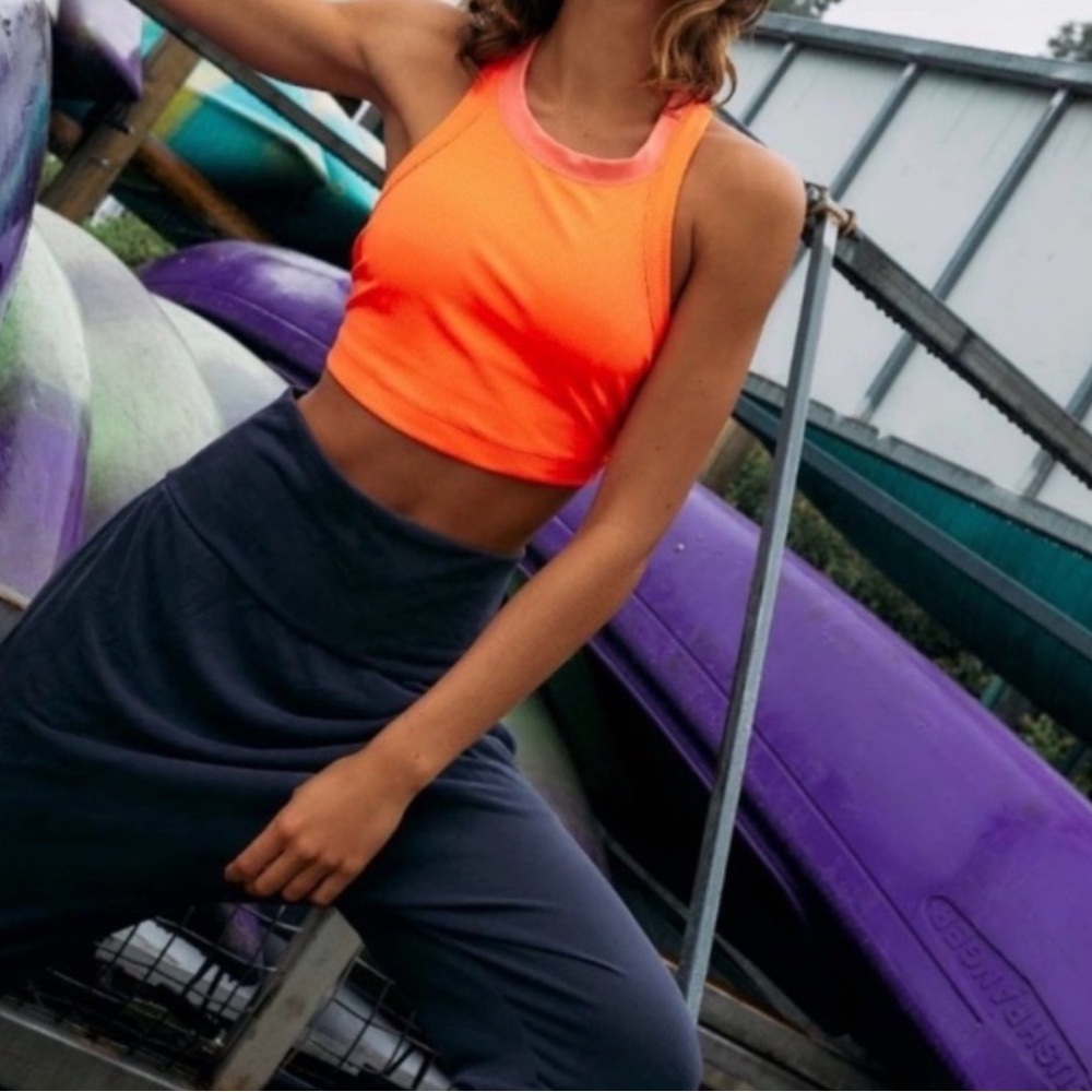 NWT Free People Movement Game Time Cami sport bra neon coral
